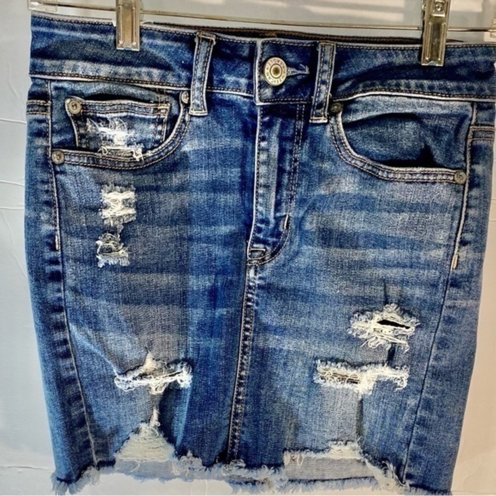 STRESSED AMERICAN EAGLE HI-RIZE MINI-SKIRT SIZE 0